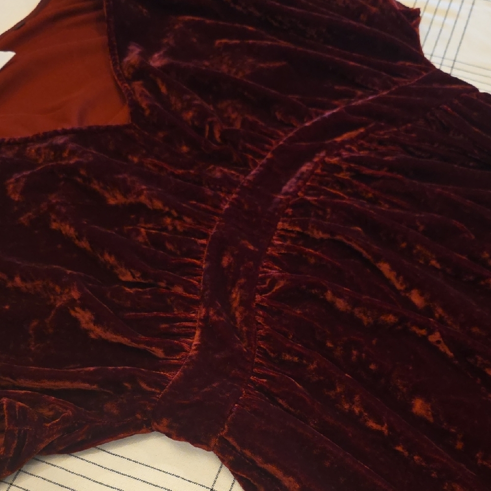 CAbi Burgundy Velvet Midi Dress - Picture 6 of 8
